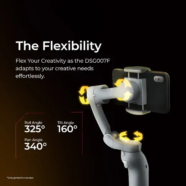 Digitek® Digitek DSG-007F AI 3-Axis Smartphone Gimbal | Wide Angle, AI Tracker & 5Hr Battery | Professional Mobile Stabilizer for Vlogging & Video Shooting