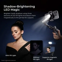 Digitek® Digitek DSG-010 PRO 3-Axis Foldable Smartphone Gimbal | Pocket-Sized, Wireless Charging, OLED Display, 8 Creative Modes, AI Face/Object Tracking for Android & iOS