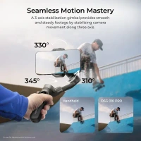 Digitek® Digitek DSG-010 PRO 3-Axis Foldable Smartphone Gimbal | Pocket-Sized, Wireless Charging, OLED Display, 8 Creative Modes, AI Face/Object Tracking for Android & iOS