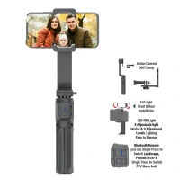 Digitek® Digitek DSG-003 ACH Single-Axis Foldable Smartphone Gimbal | Built-in Telescopic Rod, Mobile Stabilizer for Vlogging & Video Shooting