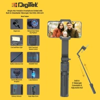 Digitek® Digitek DSG-003 ACH Single-Axis Foldable Smartphone Gimbal | Built-in Telescopic Rod, Mobile Stabilizer for Vlogging & Video Shooting