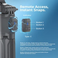 Digitek® Digitek DSG-003 Single-Axis Foldable Smartphone Gimbal | Built-in Telescopic Rod, Mobile Stabilizer for Vlogging & Video Shooting