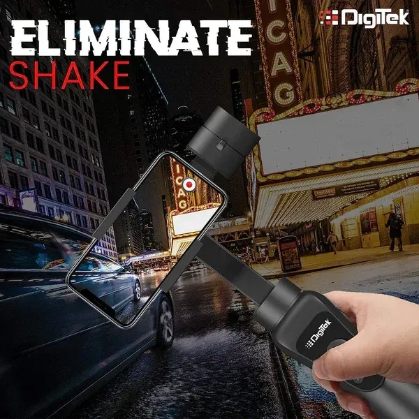 Digitek® Digitek DSG-005 3-Axis Handheld Gimbal Stabilizer for Smartphones & GoPro | Face & Object Tracking, Time-Lapse Modes, Up to 12H Battery