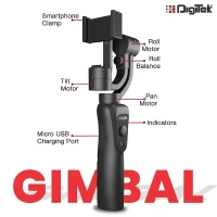 Digitek® Digitek DSG-005 3-Axis Handheld Gimbal Stabilizer for Smartphones & GoPro | Face & Object Tracking, Time-Lapse Modes, Up to 12H Battery