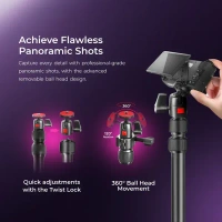 Digitek® Digitek (DTMHA 001) Adjustable Table Mount with Auxiliary Arm | For Stream, Overhead Video, Desktop, Office, Bedroom & Bedhead