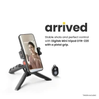 Digitek® Digitek (DTR-220) Mini Tripod | Lightweight & Portable Tripod with Phone Mount & Shutter Remote | Compatible with Smartphone, DSLR, Action Camera & GoPro