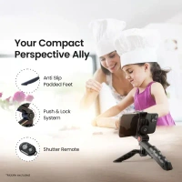 Digitek® Digitek (DTR-220) Mini Tripod | Lightweight & Portable Tripod with Phone Mount & Shutter Remote | Compatible with Smartphone, DSLR, Action Camera & GoPro