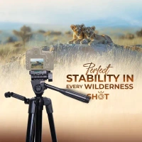 Digitek® Digitek DTR-425 LW Portable Tripod Stand (4.26ft) with Mobile Holder | Lightweight Aluminium Tripod for DSLR & Smartphone | 3kg Load | Pan Head & Quick Release Plate