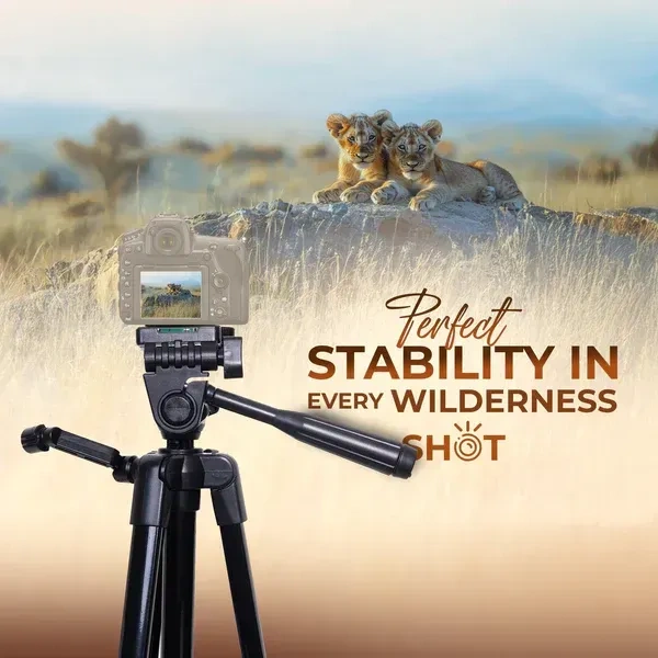 Digitek® Digitek DTR-425 LW Portable Tripod Stand (4.26ft) with Mobile Holder | Lightweight Aluminium Tripod for DSLR & Smartphone | 3kg Load | Pan Head & Quick Release Plate