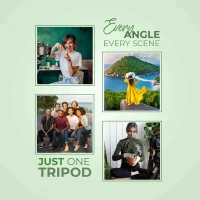 Digitek® Digitek (DTR-490 LW) Foldable Tripod Stand with Mobile Holder | 4.92ft Height, 4kg Load | Pan Head, Quick Release Plate, Rubberised Legs | Tripod for DSLR & Smartphones