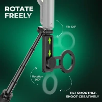 Digitek® Digitek (DTR 350 SS) Magnetic Selfie Stick Tripod | 10m Bluetooth Remote, 360° Rotation, Magnetic Phone Mount, 1Kg Load, Compact Design for Travel & Vlogging