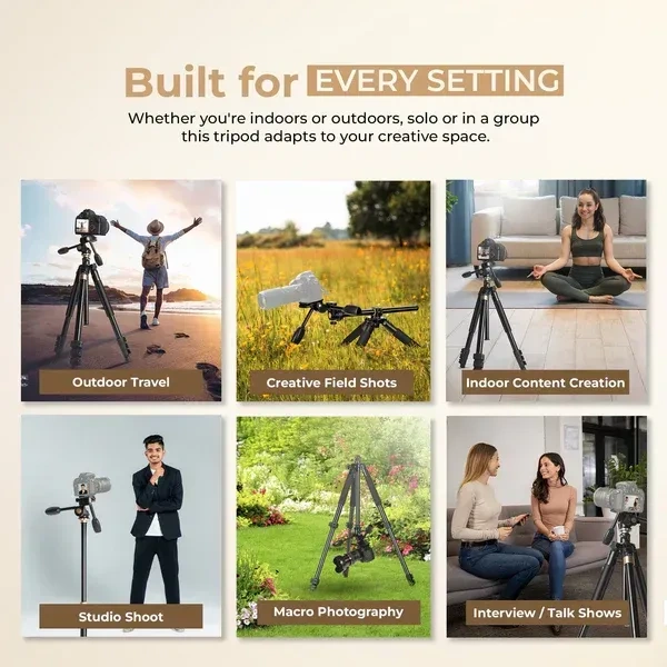 Digitek® Digitek (DTR 620 BH) 6ft Multi-Angle DV Tripod Cum Monopod | 20kg Load, 3-Way Pan & Tilt Head, Central Column, 4-Section Adjustable Legs, Quick Release & Flip Lock for DSLR & Video Cameras