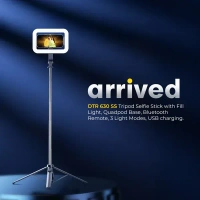 Digitek® Digitek DTR 630 SS Tripod Selfie Stick | Extendable 5.25ft Quadpod with Fill Light, Bluetooth Remote & 360° Rotation | For Android & iPhone Mobile Photography