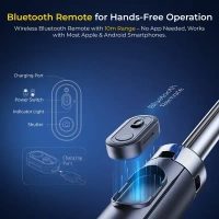 Digitek® Digitek DTR 630 SS Tripod Selfie Stick | Extendable 5.25ft Quadpod with Fill Light, Bluetooth Remote & 360° Rotation | For Android & iPhone Mobile Photography