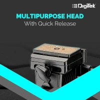 Digitek® Digitek (DTR 690 VD PRO) Aluminum Tripod 208cm | 6.85ft Height, 3kg Load | Lightweight Tripod for DSLR & Camcorders