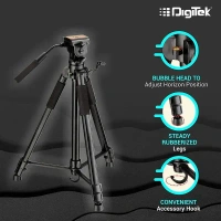 Digitek® Digitek (DTR 690 VD PRO) Aluminum Tripod 208cm | 6.85ft Height, 3kg Load | Lightweight Tripod for DSLR & Camcorders