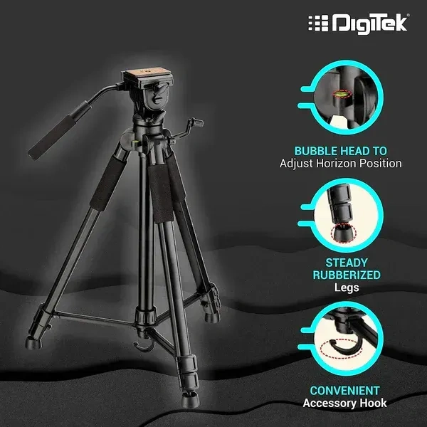 Digitek® Digitek (DTR 690 VD PRO) Aluminum Tripod 208cm | 6.85ft Height, 3kg Load | Lightweight Tripod for DSLR & Camcorders