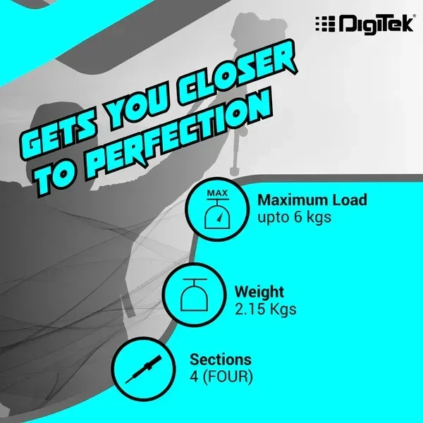 Digitek® Digitek (DTR 690 VD PRO) Aluminum Tripod 208cm | 6.85ft Height, 3kg Load | Lightweight Tripod for DSLR & Camcorders