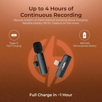 Digitek® DWM-007 PRO Wireless Microphone & Receiver with Lightning Connector | 2.4GHz, 20m Range, 4Hr Battery | Mic for iPhone, Voice Recording & Live Streaming (LTC)