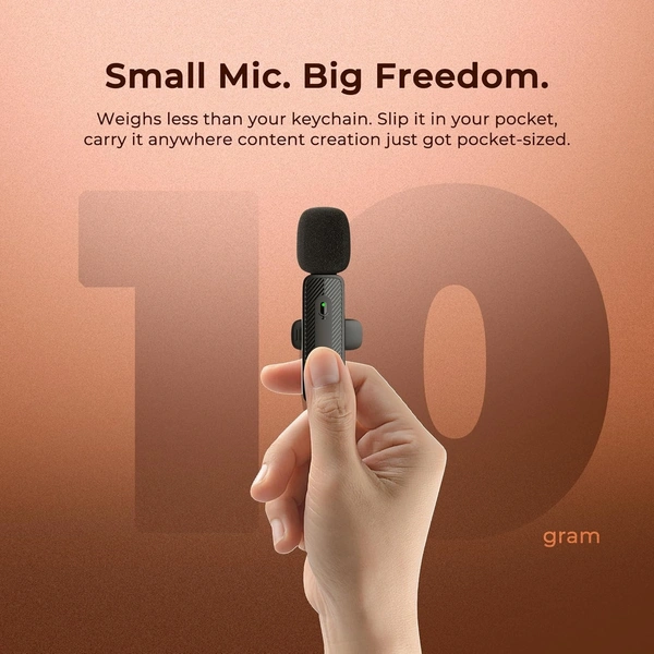 Digitek® DWM-007 PRO Wireless Microphone & Receiver with Lightning Connector | 2.4GHz, 20m Range, 4Hr Battery | Mic for iPhone, Voice Recording & Live Streaming (LTC)