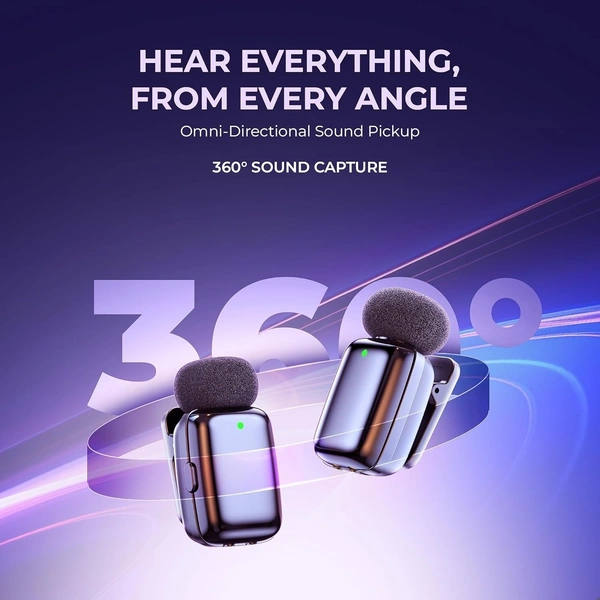 Digitek® DWM-103 Mini 2-in-1 Wireless Microphone | Clear Sound, Noise Reduction, Ideal for Recording & Vlogging