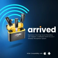 Digitek® DWM-114 2-in-1 Wireless Microphone | 2.4GHz, 40m Range, 6.6Hr Battery, Noise Reduction | Plug & Play Mic for iPhone & Android – Ideal for Vlogging, Interviews & Video Recording