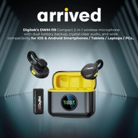 Digitek® Digitek DWM-119 Wireless Microphone 2-in-1 | Lavalier & Handheld Mic, Noise Cancelling, Long Range Wireless Mic for iPhone, Android & DSLR