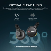 Digitek® Digitek DWM-119 Wireless Microphone 2-in-1 | Lavalier & Handheld Mic, Noise Cancelling, Long Range Wireless Mic for iPhone, Android & DSLR