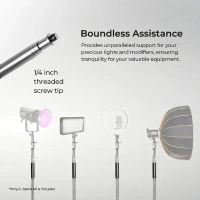 Digitek® Digitek Heavy Duty C-Stand (Black) | 10ft Adjustable Light Stand with 3.5ft Holding Arm & Grip Head | Ideal for Studio Lights, Reflectors & Monolights