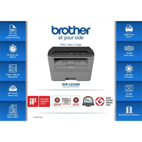 BROTHER Brother DCP‑L2520D Multi‑Function Monochrome Laser Printer with Auto‑Duplex Printing