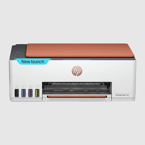 HP Smart Tank 589 AIO WiFi Color Printer (Upto 6000 Black and 6000 Colour Pages of Ink in The Box). - Print, Scan & Copy for Office/Home
