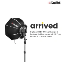 Digitek® Digitek (DSBH-055) 55cm Lightweight Portable Softbox with S2 Bracket, Dual Diffuser Sheets & Carry Case | Compatible with All Flash Speedlights
