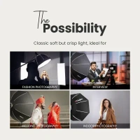 Digitek® Digitek (DSBH-055) 55cm Lightweight Portable Softbox with S2 Bracket, Dual Diffuser Sheets & Carry Case | Compatible with All Flash Speedlights