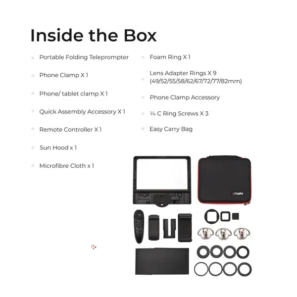 Digitek® Digitek (DTP-010) 10” Teleprompter for Smartphone & DSLR | Remote Control, iOS & Android App Compatible | Ideal for Video Creators