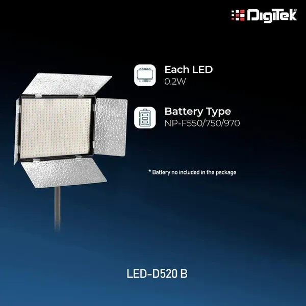 Digitek® Digitek (LED-D520 B) 37W Professional LED Video Light | Compatible with Tripods, Monopods, Cameras & Camcorders | Ideal for YouTube, Product Photography & Makeup | Made in India