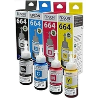 Epson  664 Color Combo Ink Bottle Black, Cyan, Magenta,Yellow 70 Ml Pack