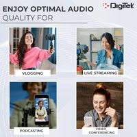 Digitek® Digitek DWM-001 Wireless Microphone & Receiver with Type-C, Clear Sound, Plug & Play for Android & DSLR