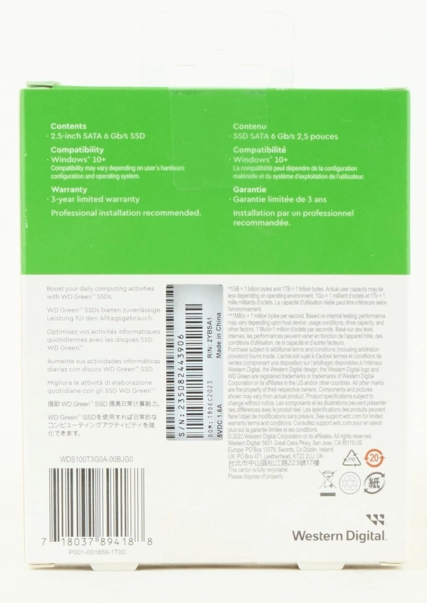 Western Digital  WD WD 1TB Green SSD – High-Speed Internal Solid State Drive for PC & Laptop | Fast Boot & Data Transfer