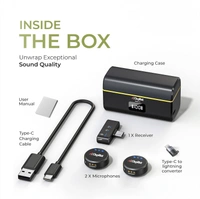 Digitek® DIGITEK® DWM-115 2-in-1 Wireless Microphone System 2.4GHz, Dual Mic Setup, Clear Audio for DSLR & Smartphones