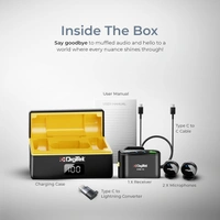 Digitek® DIGITEK® DWM-116 2-in-1 Wireless Microphone with Noise Reduction, Long Range & Clear Audio for DSLR, Android & iPhone