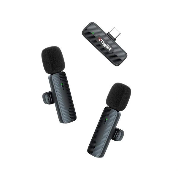 Digitek® DWM-008 PRO Wireless Microphone & Receiver with Type-C | High-Quality Audio, Professional Performance
