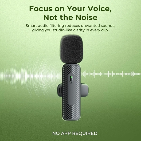Digitek® DWM-008 PRO Wireless Microphone & Receiver with Type-C | High-Quality Audio, Professional Performance