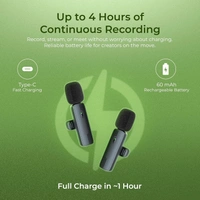 Digitek® DWM-008 PRO Wireless Microphone & Receiver with Type-C | High-Quality Audio, Professional Performance