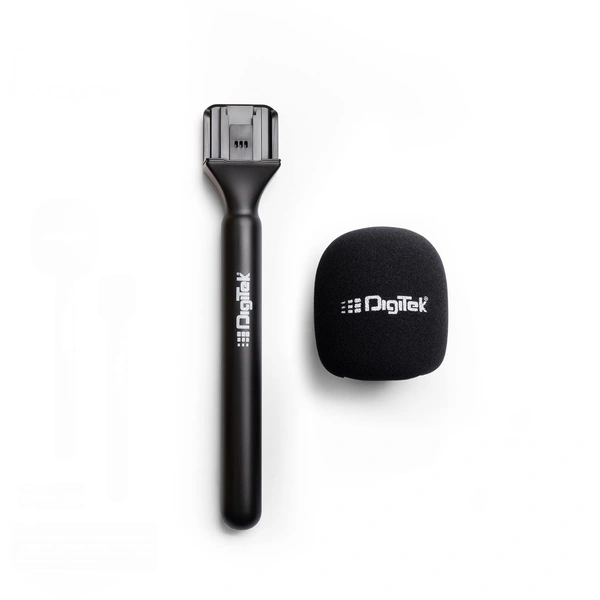 Digitek® DHMA-101 Wireless Handheld Interview Adapter with Foam Windshield – Wind Noise Reduction, Compatible with DWM-101 Microphone
