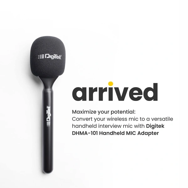 Digitek® DHMA-101 Wireless Handheld Interview Adapter with Foam Windshield – Wind Noise Reduction, Compatible with DWM-101 Microphone