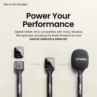 Digitek® DHMA-101 Wireless Handheld Interview Adapter with Foam Windshield – Wind Noise Reduction, Compatible with DWM-101 Microphone