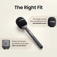 Digitek® DHMA-101 Wireless Handheld Interview Adapter with Foam Windshield – Wind Noise Reduction, Compatible with DWM-101 Microphone