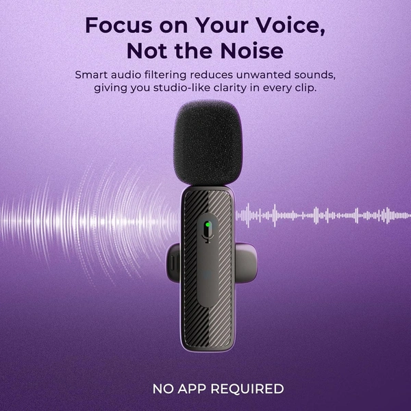 Digitek® DWM-006 PRO Wireless Microphone & Receiver with Type-C | High-Quality Audio, Professional Performance