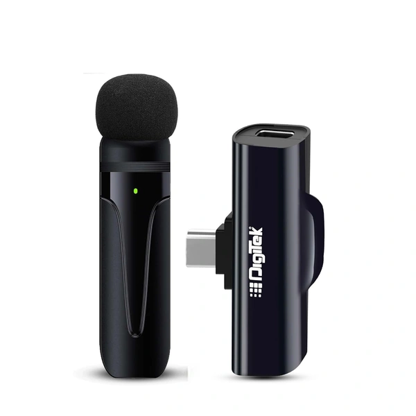 Digitek® Digitek DWM-001 Wireless Microphone & Receiver with Type-C, Clear Sound, Plug & Play for Android & DSLR