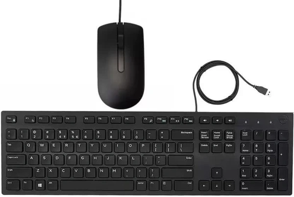 DELL Dell KB216 Keyboard & MS116 Mouse Combo | USB Wired Keyboard and Mouse Set for PC & Laptop